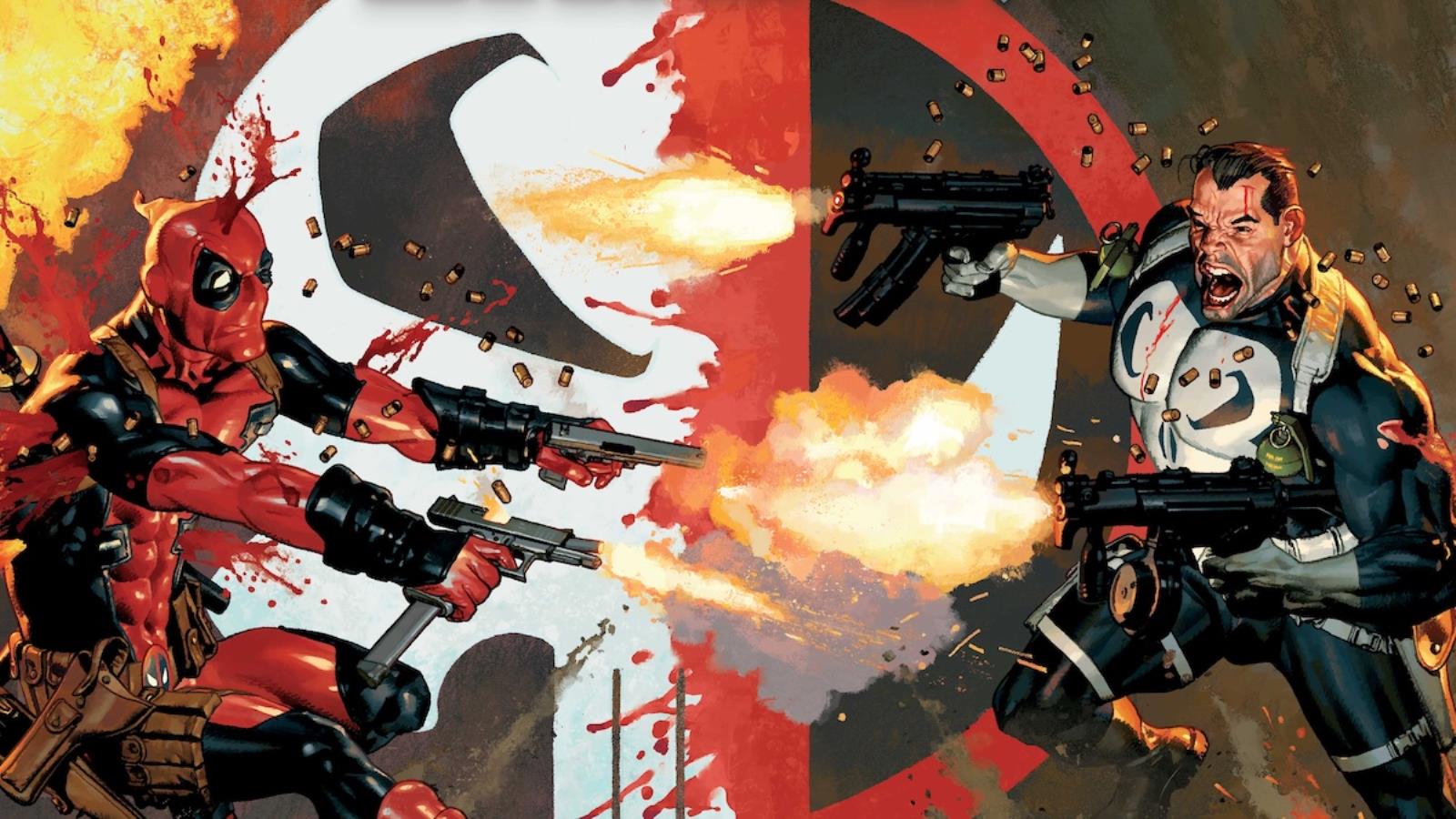 Marvels tödlichste Antihelden treten im neuen Deadpool- und Punisher-Crossover „Big Guns“ gegeneinander an